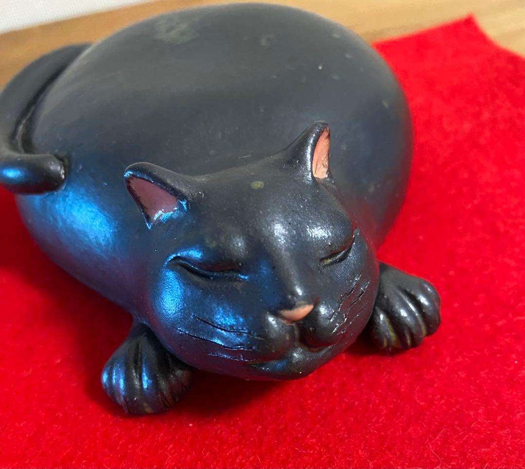 中古品♡【鏡餅 猫】黒猫♡鏡餅♡福猫♡