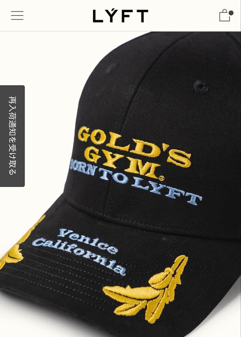 【完売品】LÝFT × GOLD'S GYM LOGO CAP