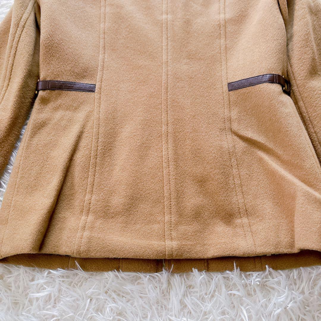 BURBERRY ショートコート アンゴラ混 ノバチェック ホースロゴ フード