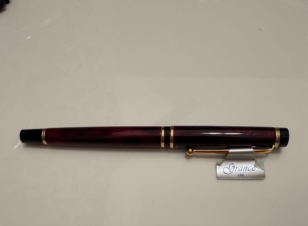 万年筆　パイロット　グランセ　ブラック×レッド　マーブル FG新品　14K