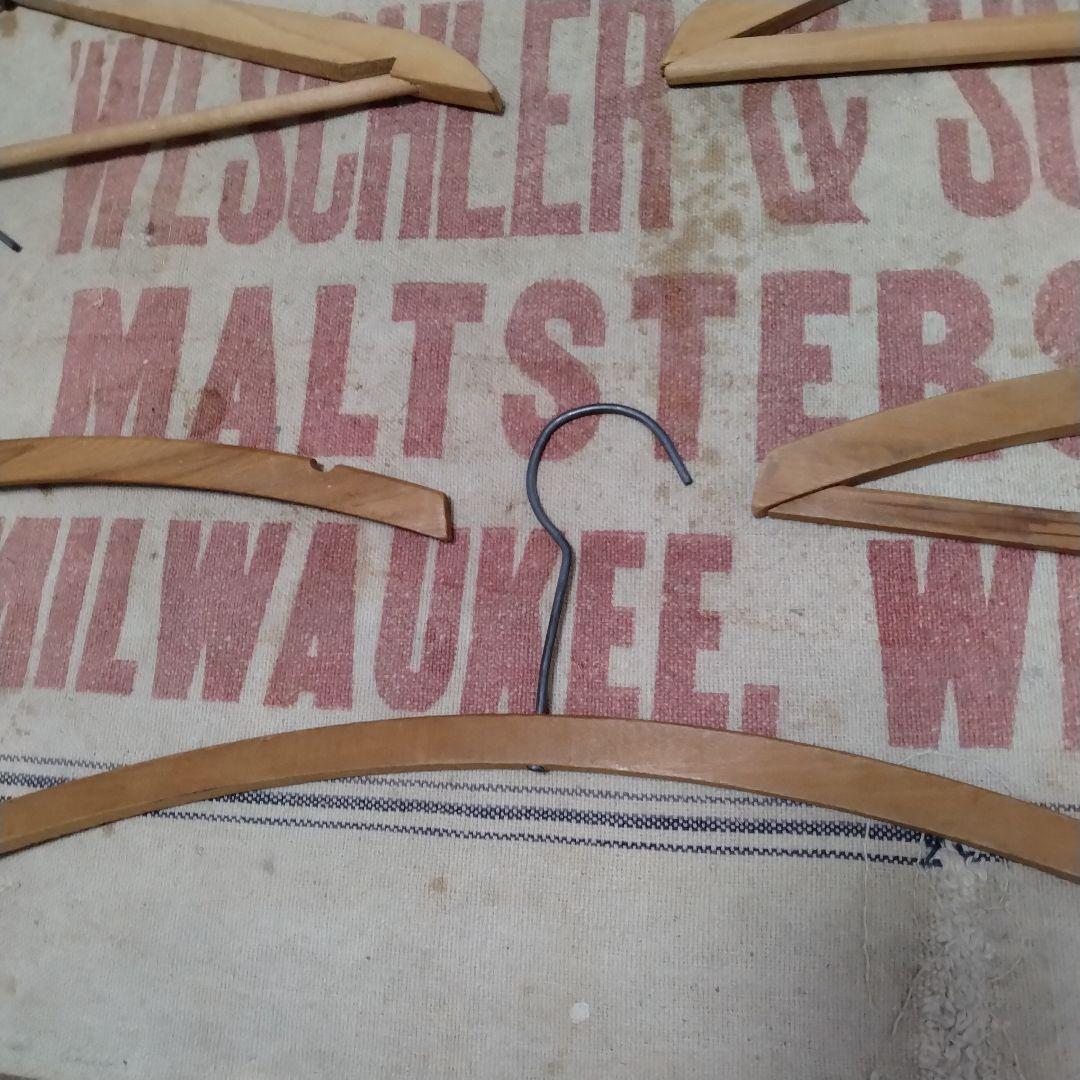 50s vintage wood hanger made in usa　5本