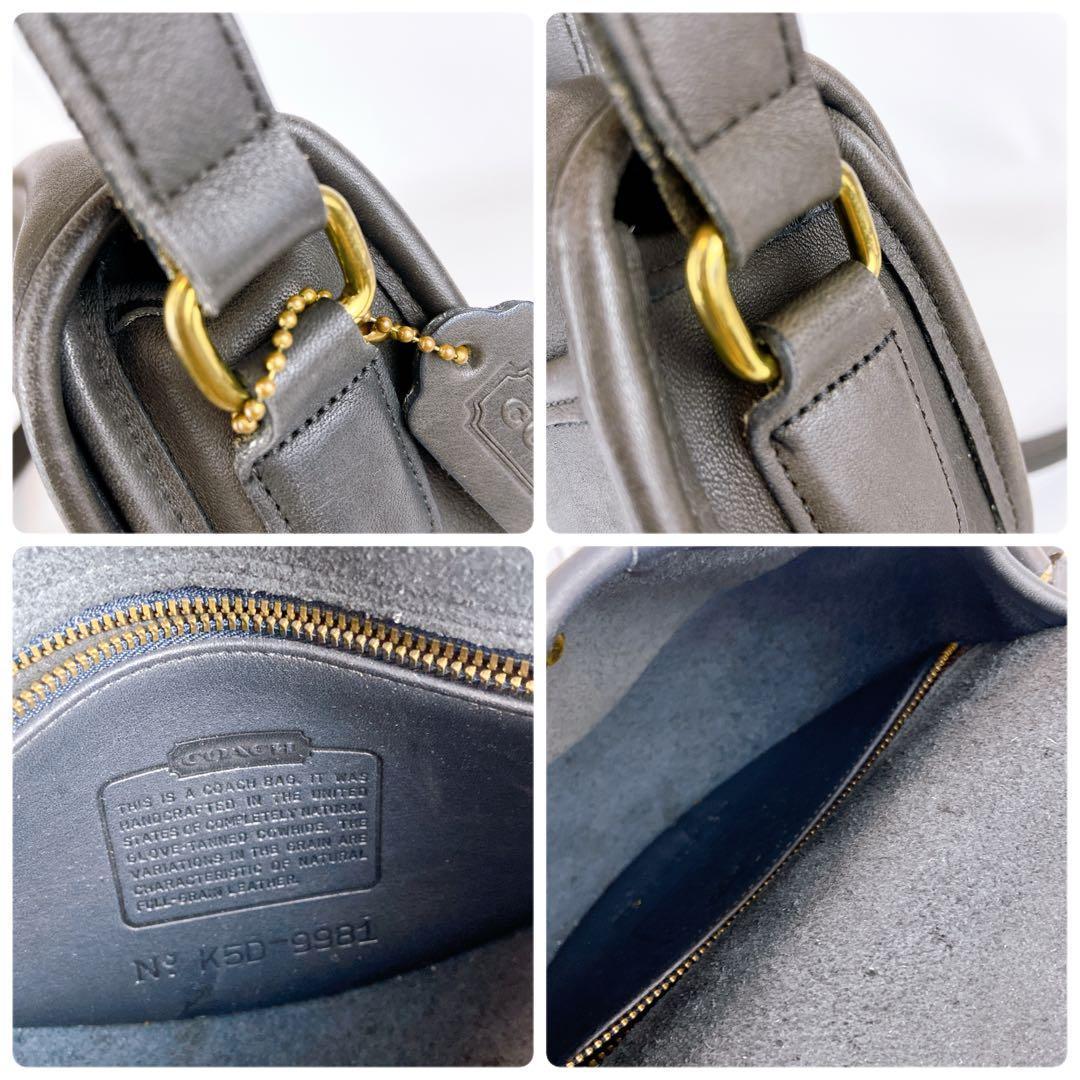 オールドコーチ ターンロック ヴィンテージ ダークグレー ショルダーバッグ