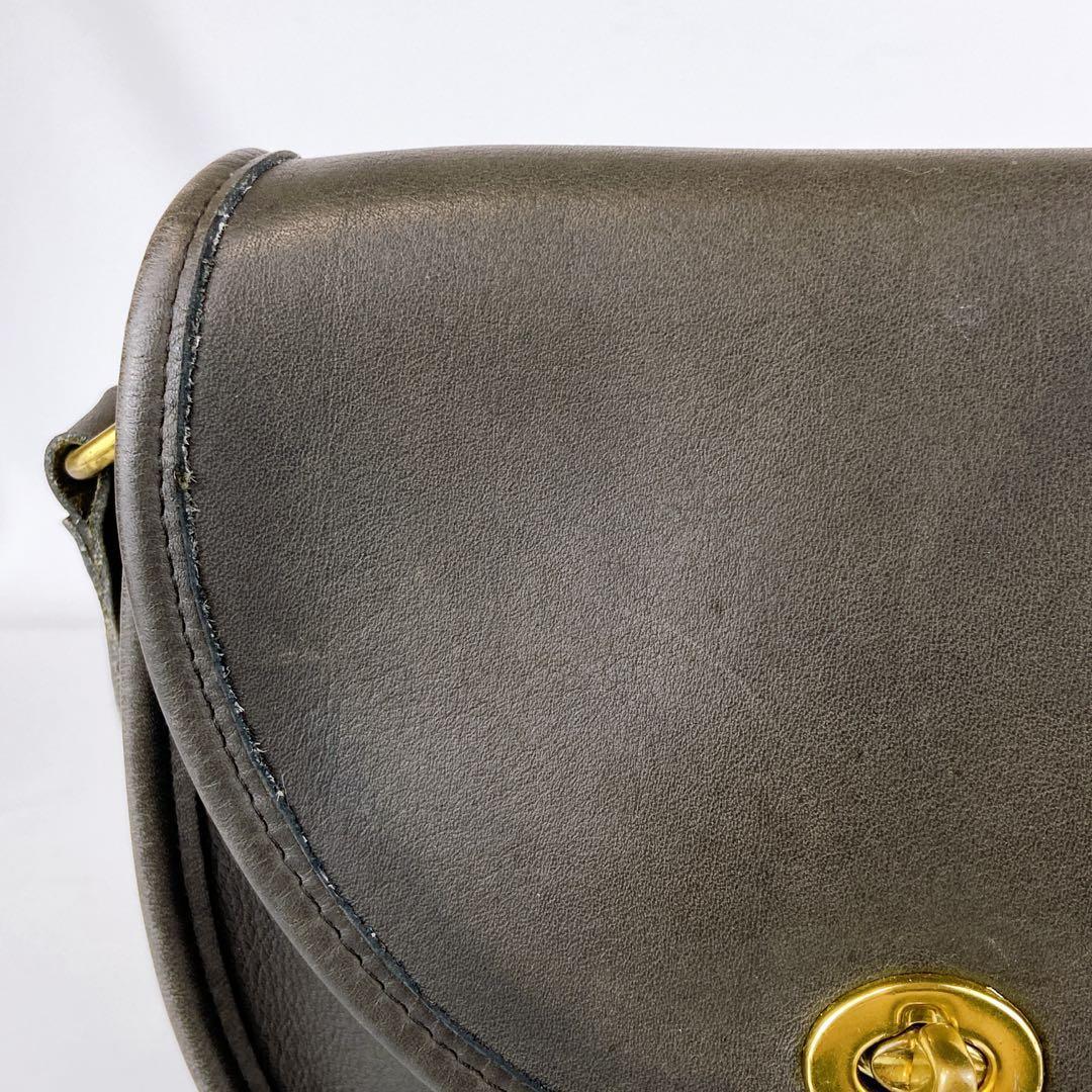 オールドコーチ ターンロック ヴィンテージ ダークグレー ショルダーバッグ