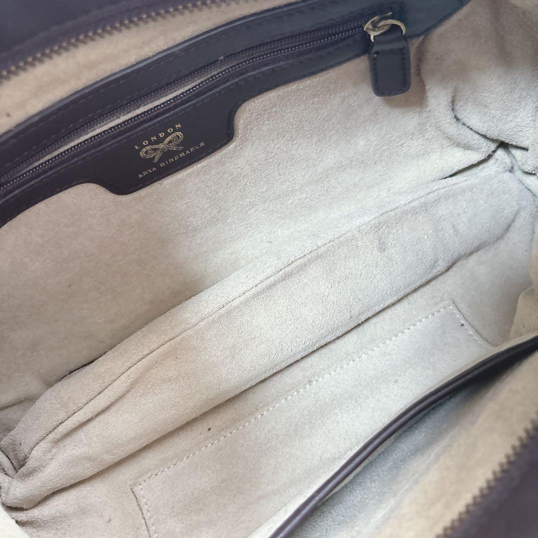 【美品】アニヤハインドマーチ　ワンショルダーバッグ　レザー　編み込み　リボン