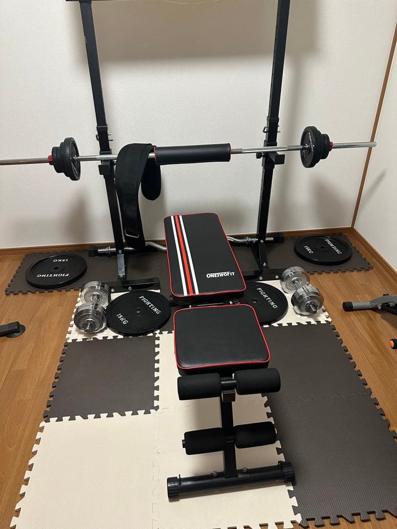 愛知県春日井市 トレーニングベンチとウエイトセット
