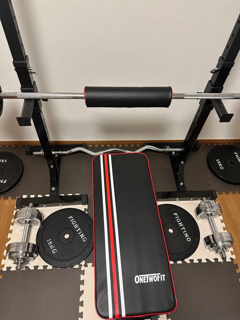 愛知県春日井市 トレーニングベンチとウエイトセット