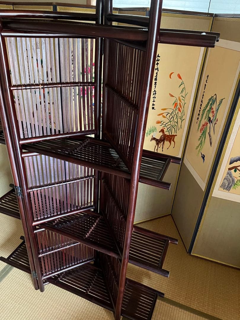 竹 飾り棚 衝立 昭和レトロ 什器 インテリア