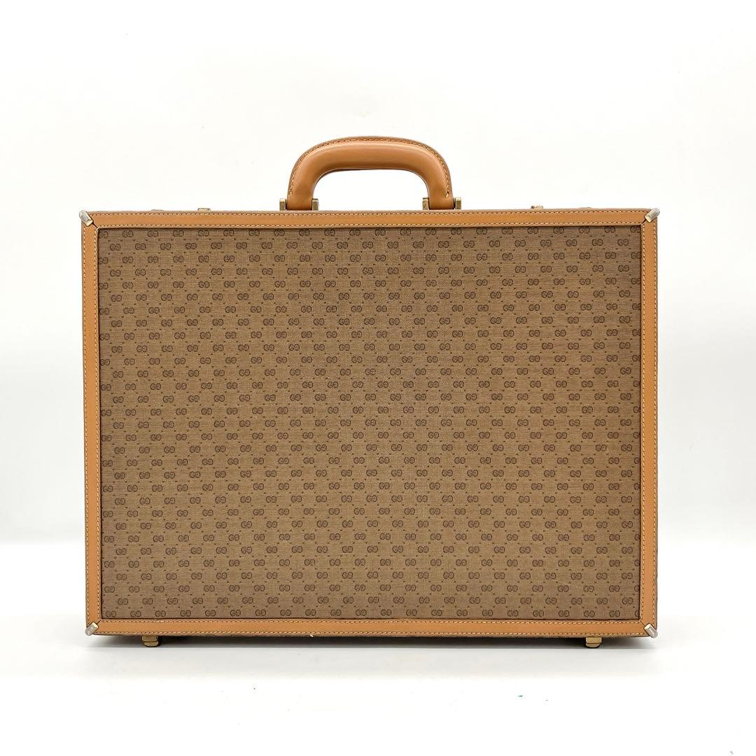 【GUCCI】アタッシュケース　シェリーライン　マイクロGG PVC ベージュ
