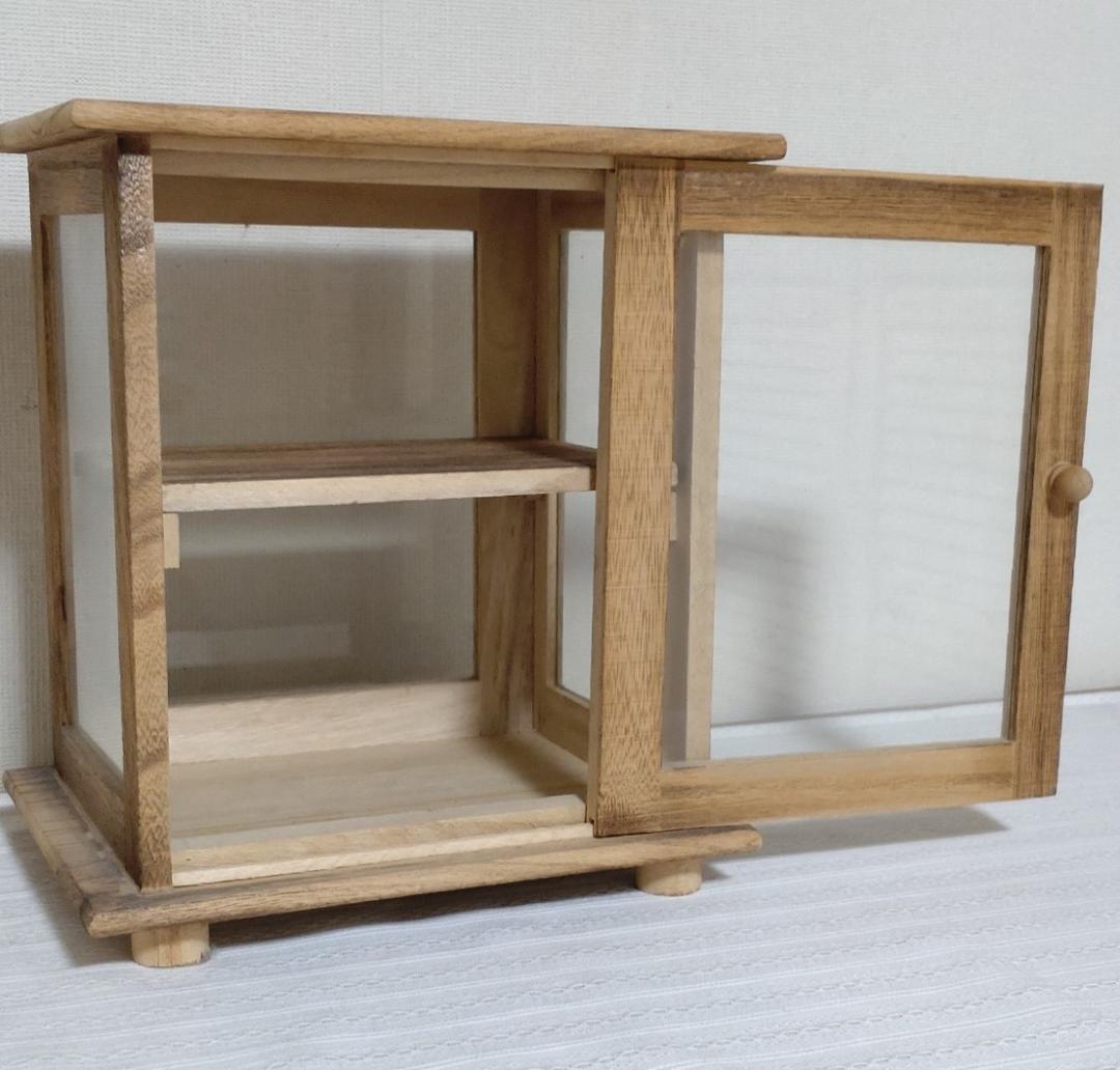 salu! サリュ＊ディスプレイキャビネット　ガラス　棚　ナチュラルインテリア