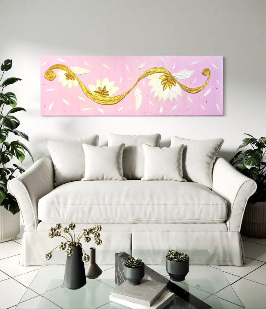 開運絵画　オリジナル　龍神様　蓮の花　守護天使　守護様からのメッセージ