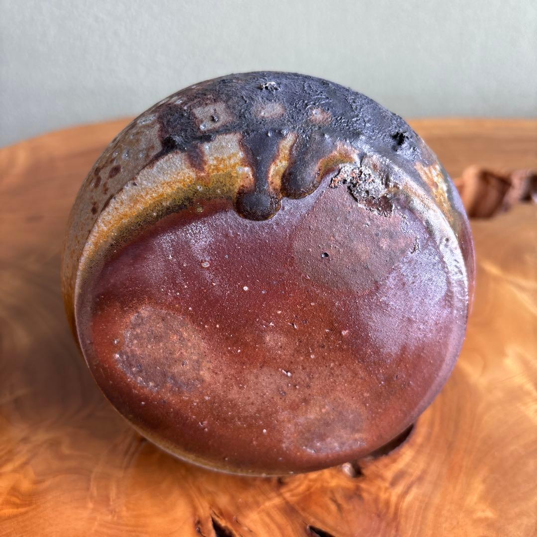 備前焼 松本頼明造 花生 花入 共箱 花瓶 高さ25cm