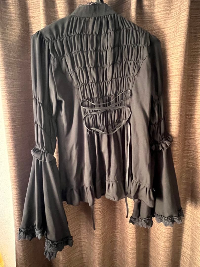 ATELIER PIERROT 立ち襟姫袖シフォンブラウス