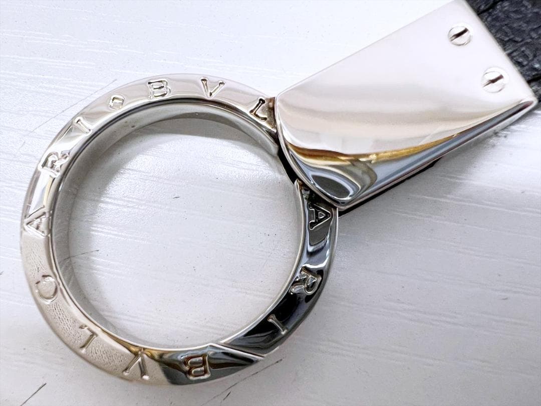 未使用保管　美品　BVLGARI　ブルガリ　マン　キーリング　黒　282704