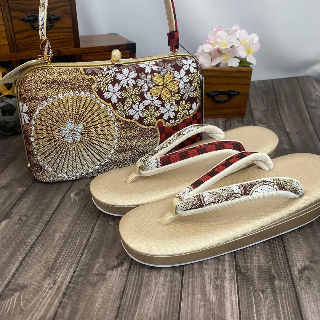 そ✨2007振袖などに✨西陣織 草履バッグ Lサイズ 少々訳あり新品