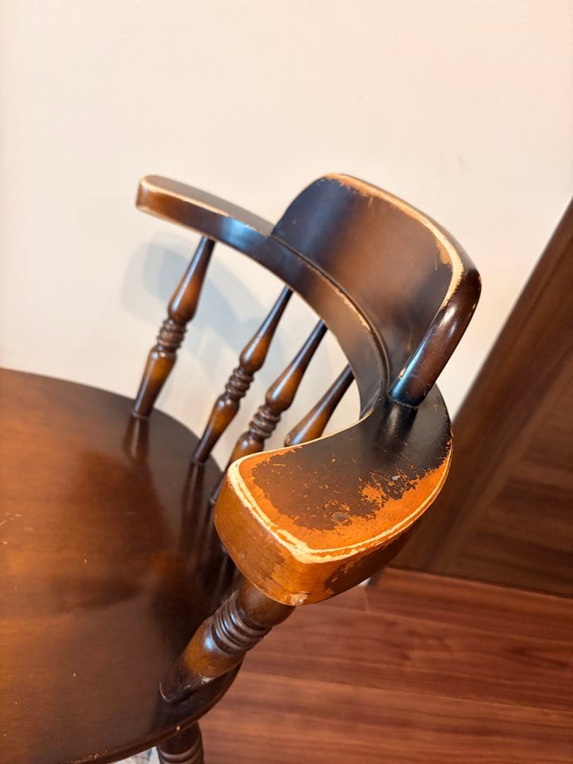 お値下げ！飛騨産業♡キツツキマーク♡昭和レトロダイニングチェア スピンドルバック