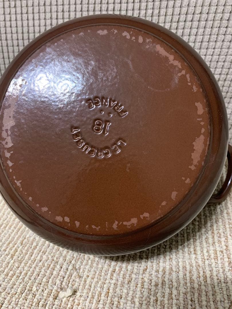 LE CREUSETココットロンドブラウン 両手鍋 18cmルクルーゼ