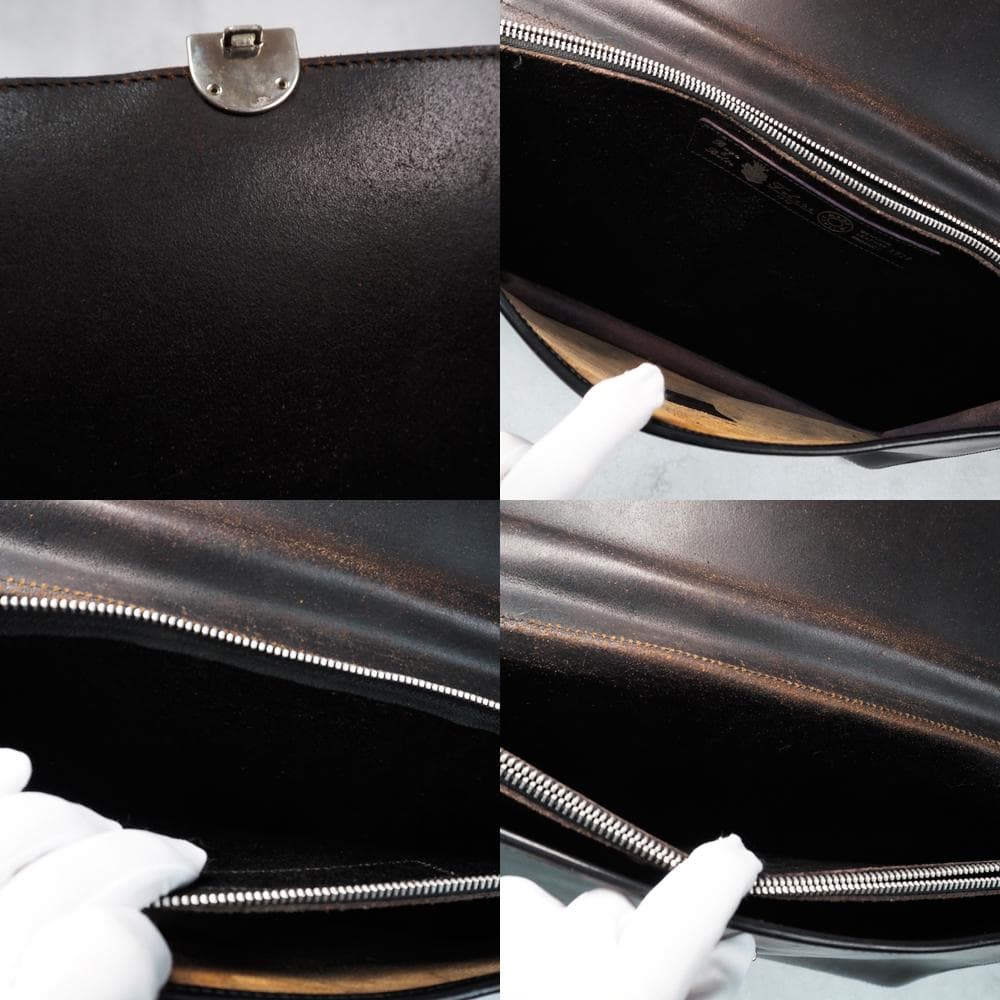 茶芯 鍵付き Felisi オールレザーブリーフケース ビジネスバッグ 1929