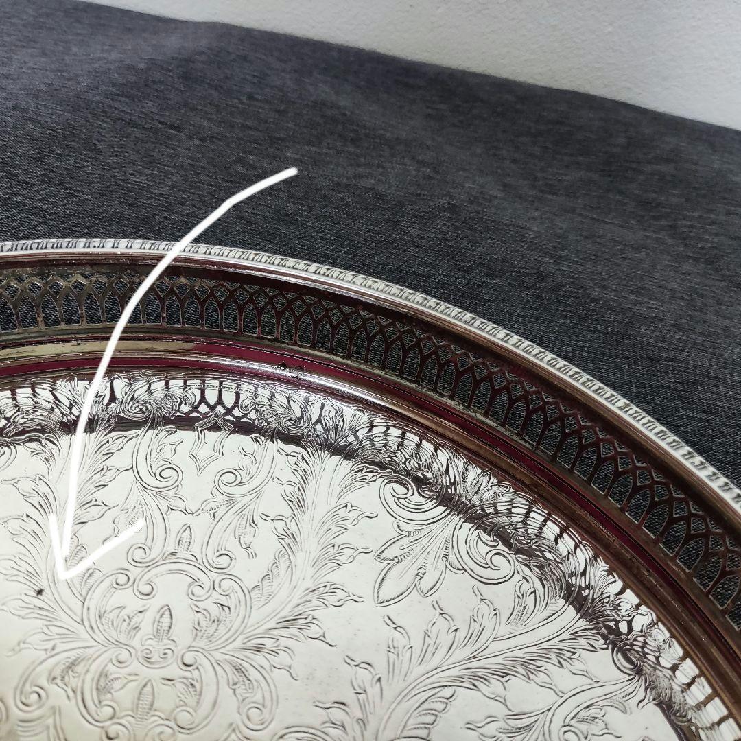 英国製　シルバープレート　ギャラリートレイ　サルヴァ