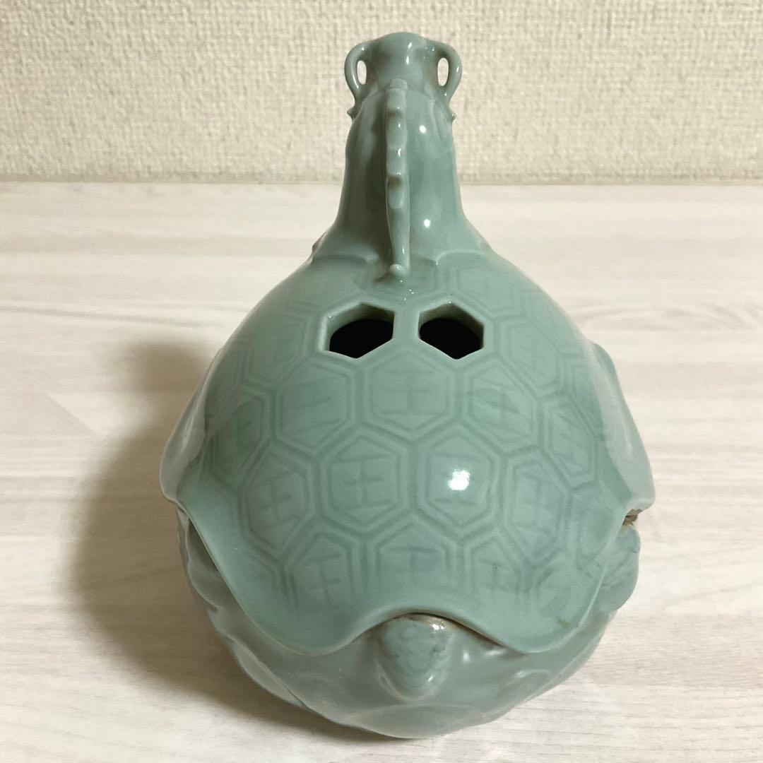 諏訪蘇山 青磁 亀龍香炉 香炉 箱付 香道 茶道具 香道具
