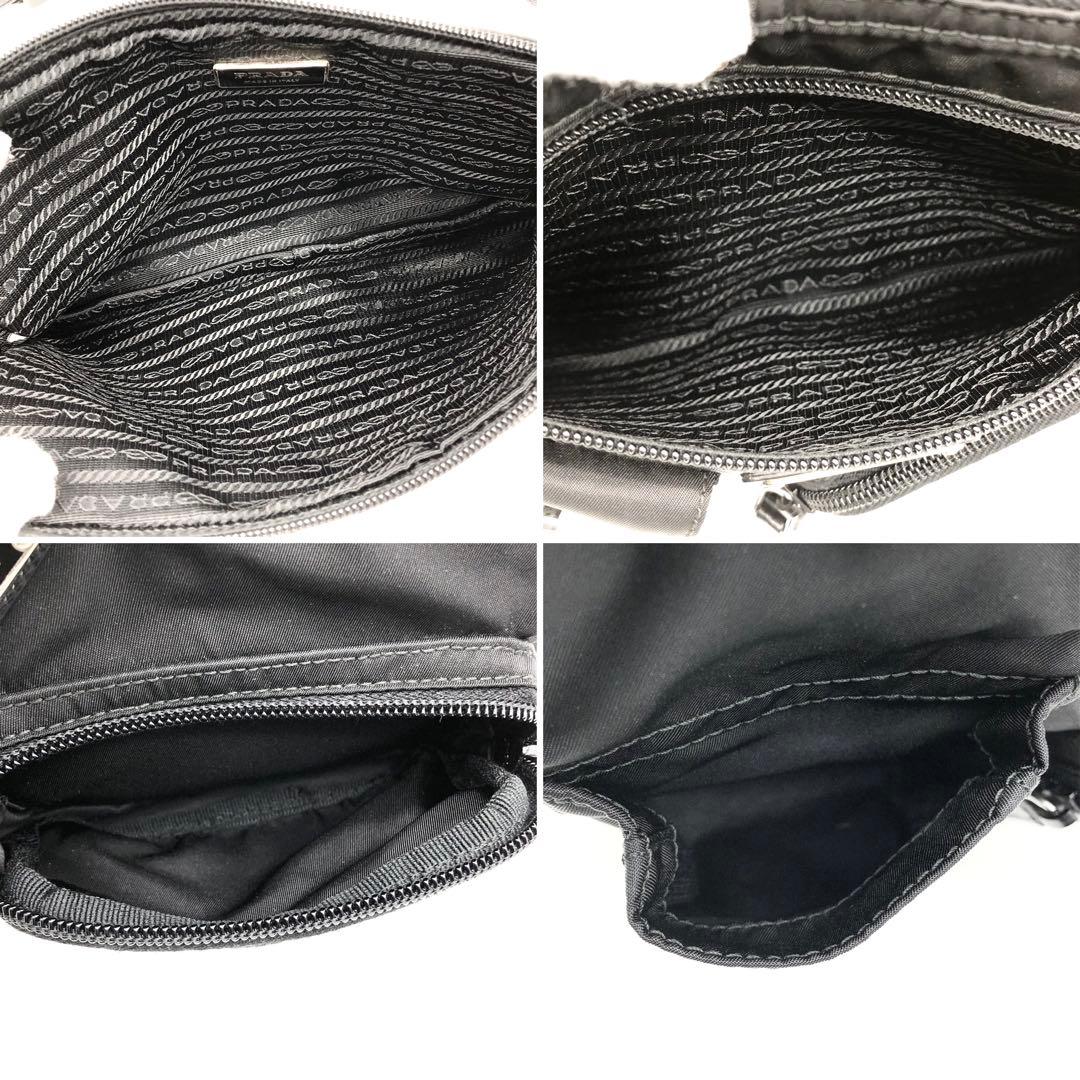 ✨極美品・ギャランティ付✨プラダ ウエストバッグ 三角ロゴ ナイロン レザー 黒
