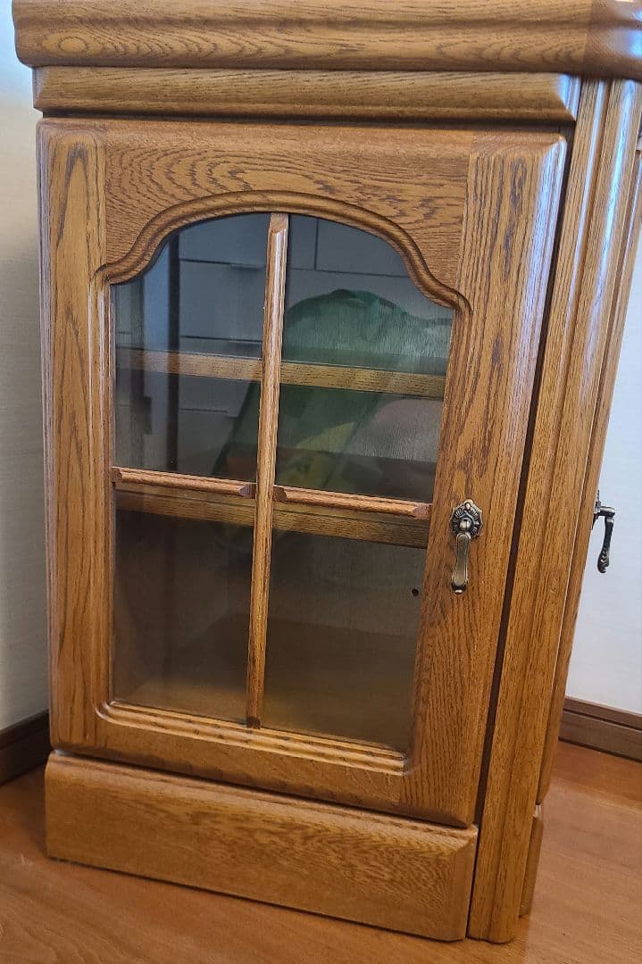 上坂木材 コーナーキャビネット ガラス扉