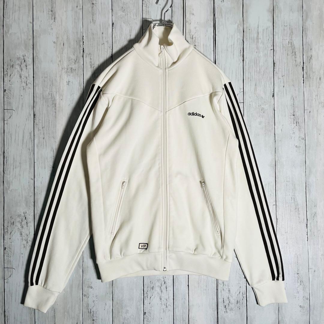 希少 90s アディダス トラックジャケット ジャージ ホワイト×ブラウン L5