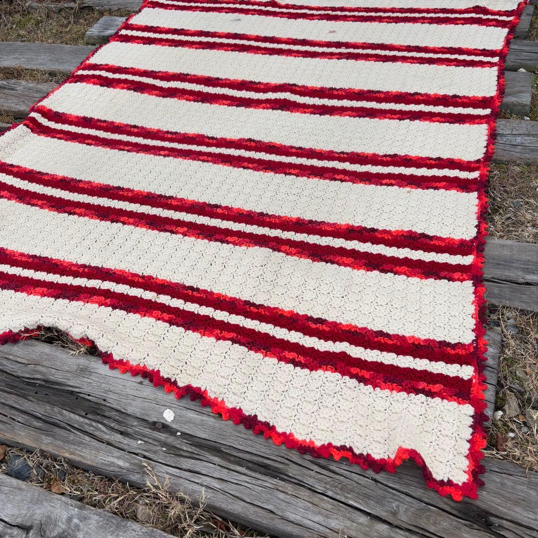 【USA vintage】グラニー ブランケット 膝掛け ラグ こたつカバー