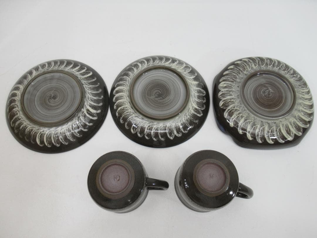 現川焼/臥牛窯 食器まとめ/珈琲碗皿/湯呑/小皿 他 N17