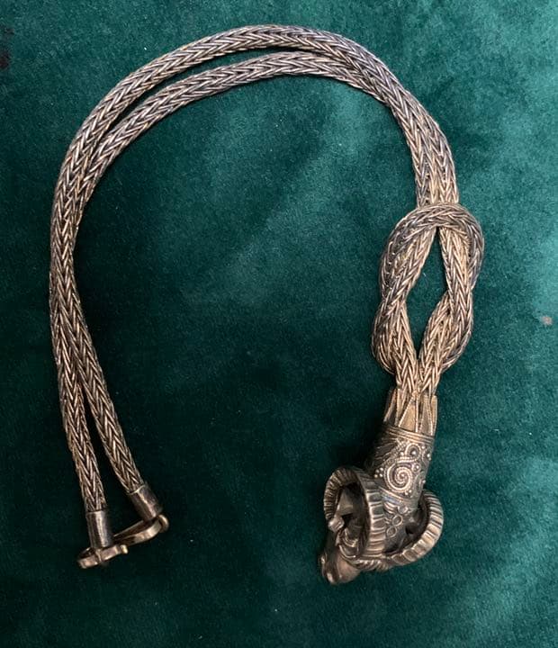 ギリシャアテネの銀製ネックレス、アンティーク美術工芸品