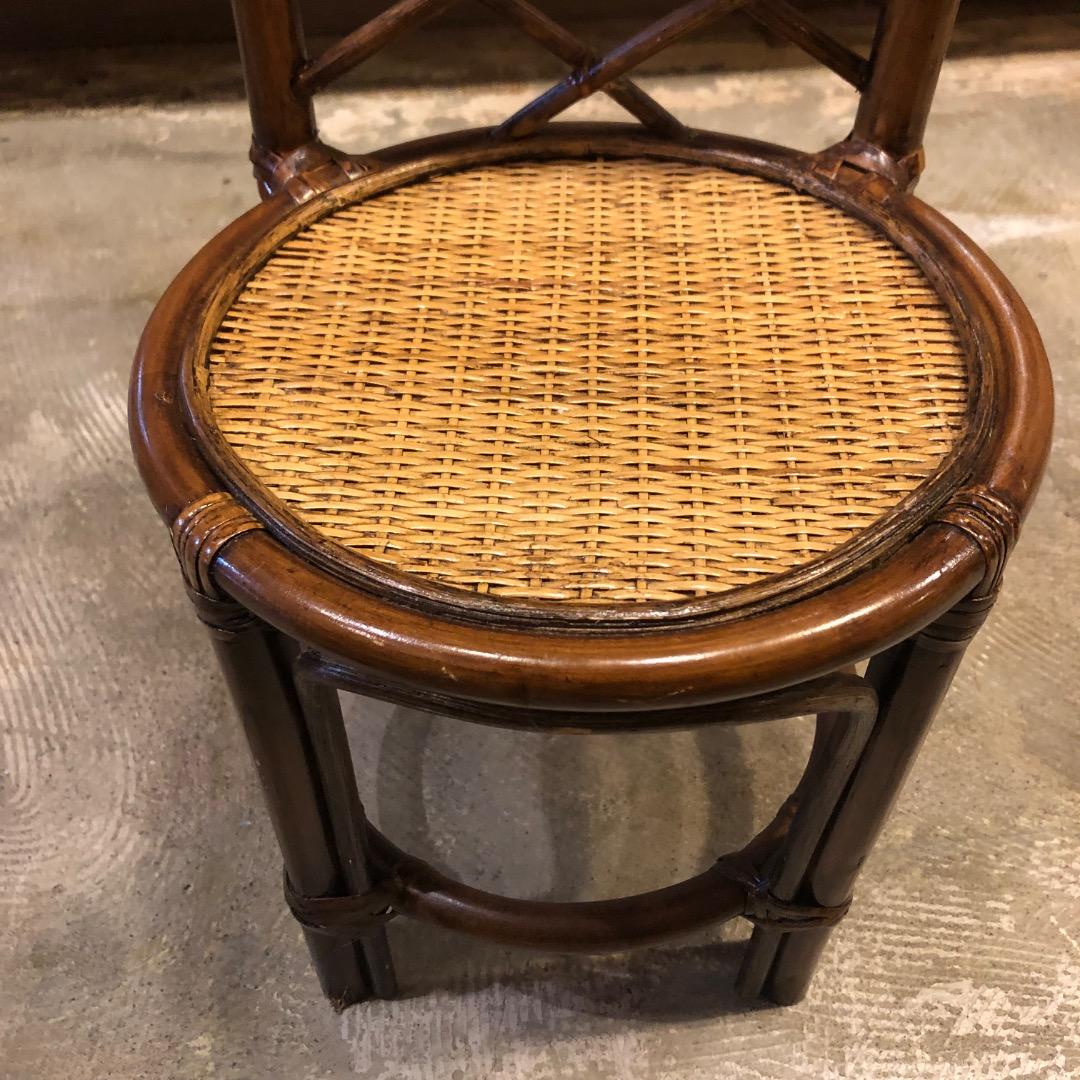 ラタン ハイバックスツール　ミニ椅子　インテリア用　ティスプレイ　花台