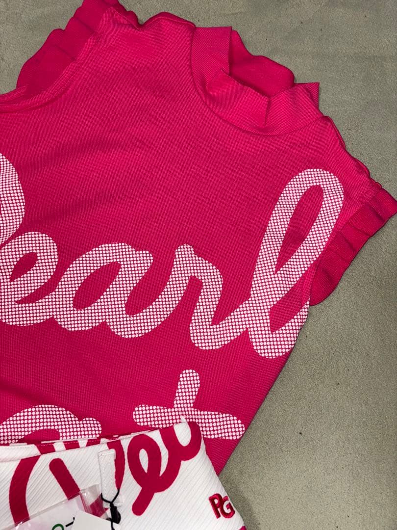 （はるれん）パーリーゲイツ 、筆記体ロゴグラフィック柄、セットアップ