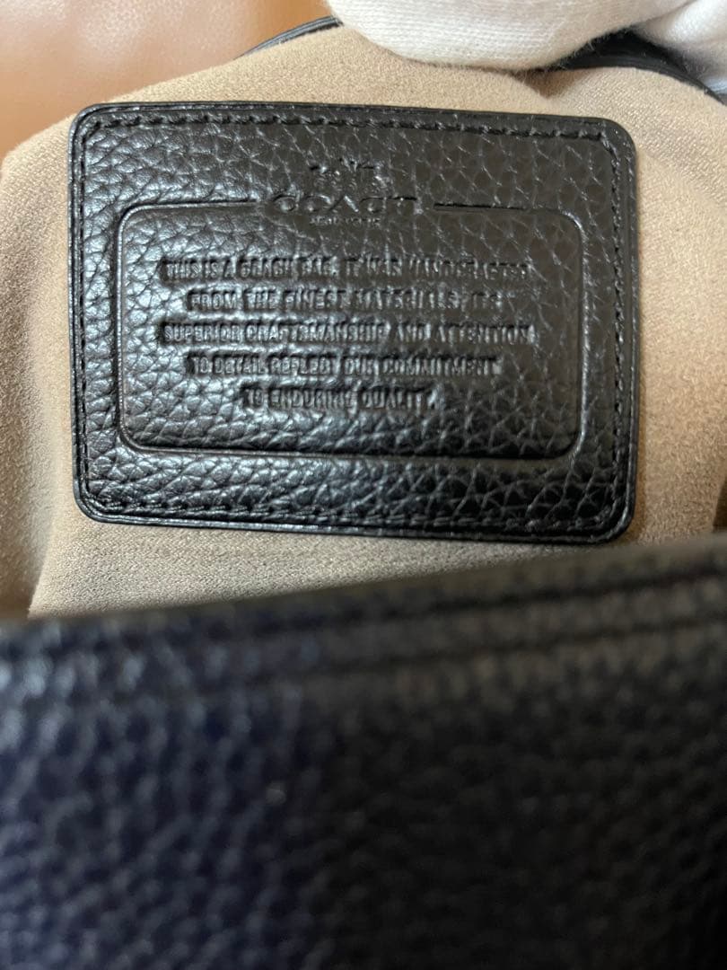 COACH ネイビー ・黒レザー トートバック　A4