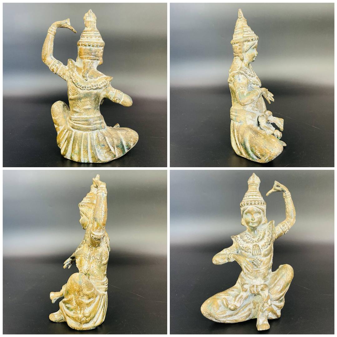 ブロンズ彫刻 古銅 チベット 仏像 坐像 密教 銅製 青銅像 時代物R8SA41