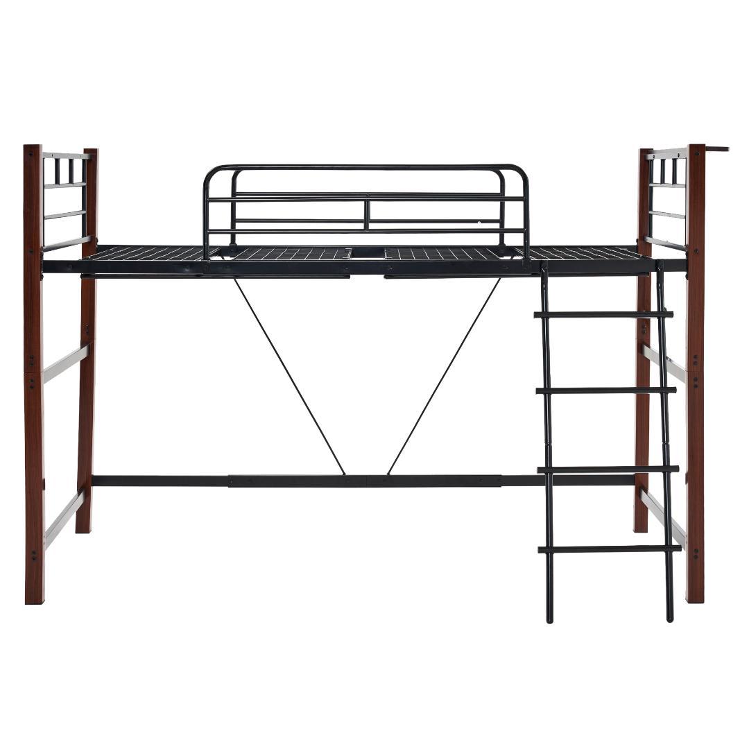 【高さ140cm】ロフトベッド パイプベッド S 耐荷重150kg BLACK