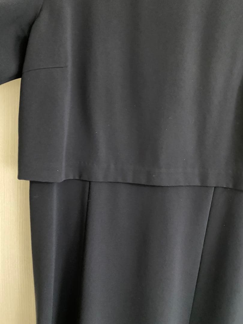 23区大きいサイズ44トリアセダブルジョーゼットネイビーワンピースセレモニー美品