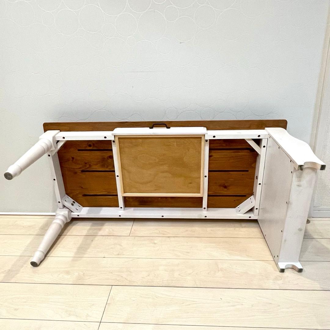 天然木 ローテーブル 引き出し付 マガジンラック カントリー ナチュラル 北欧