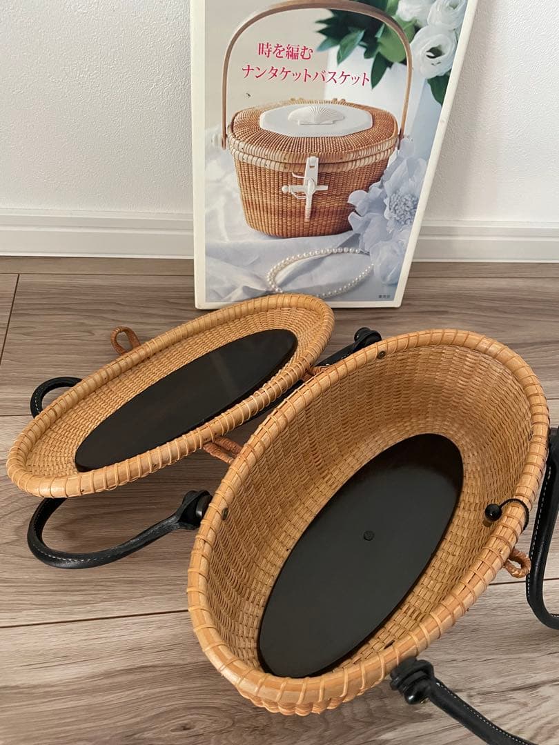 ナンタケットバスケット　10インチ　オーバル　蓋付きバスケット