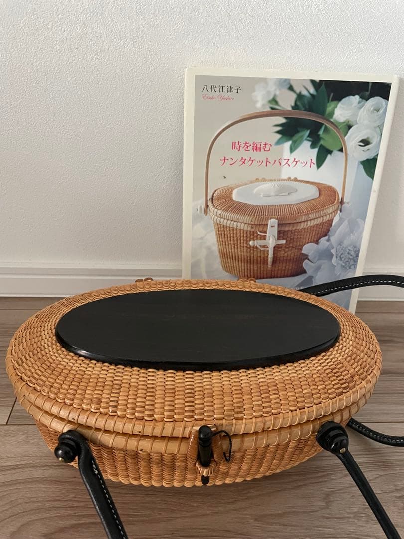 ナンタケットバスケット　10インチ　オーバル　蓋付きバスケット