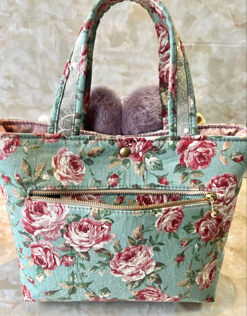 コヤンイサムチョン　アンティックローズ/ラメレース　ふんわりフリルバッグ