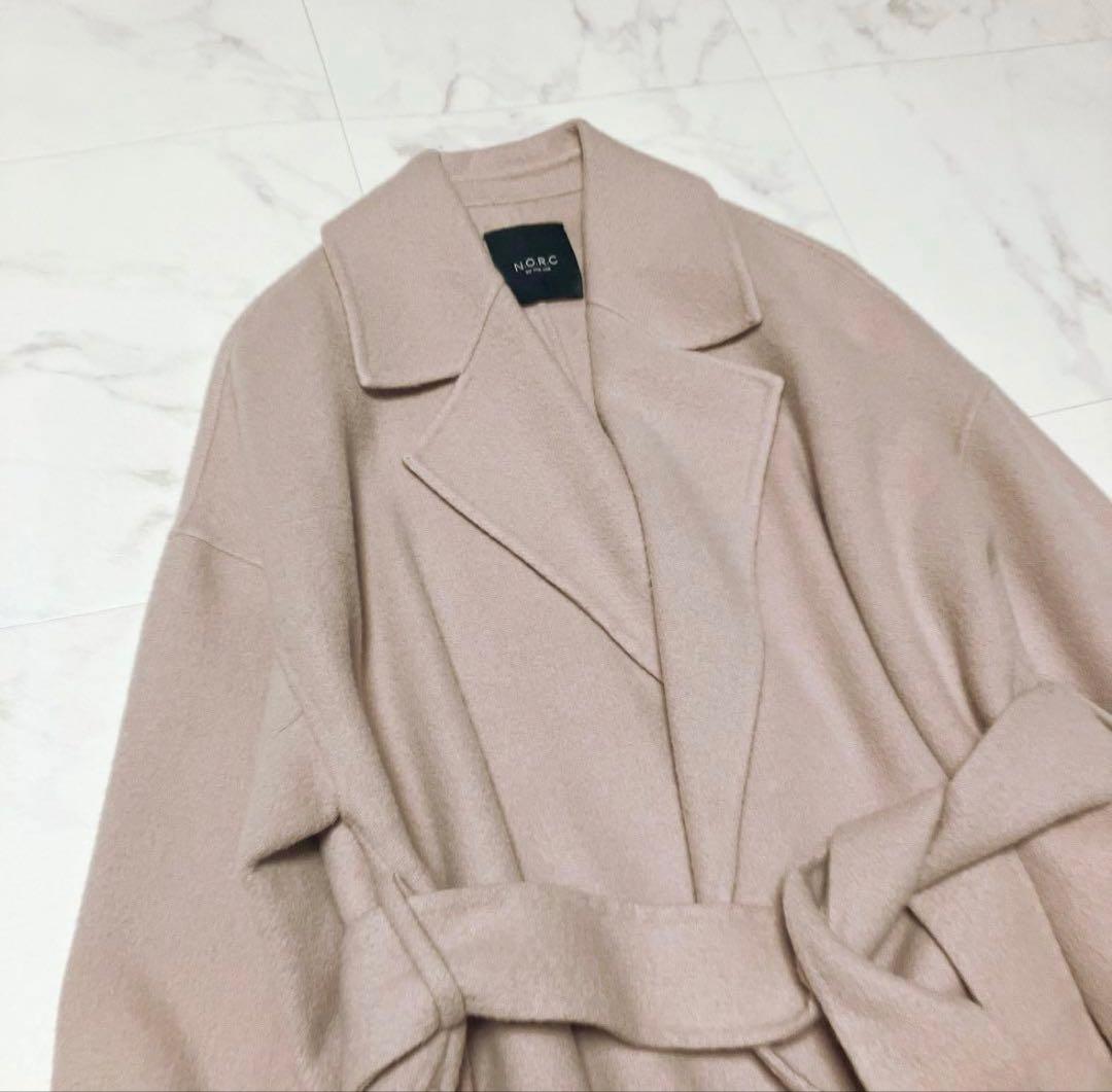 NORC ノーク　ウールリバーコート　ベルト　ベージュ　サイズ1