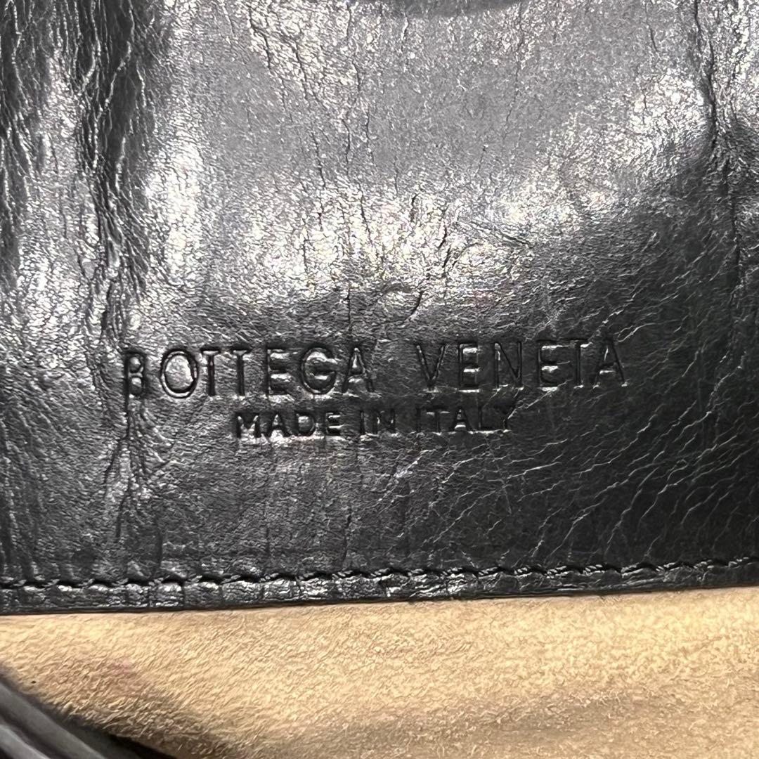 美品✨ボッテガヴェネタ イントレチャート ショルダーバッグ レザー ブラック
