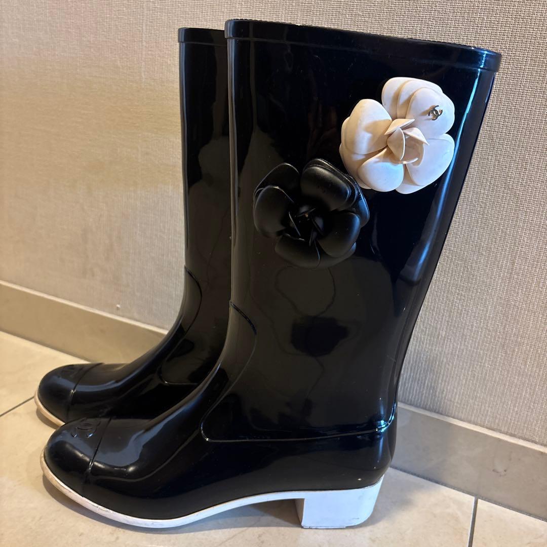 CHANEL シャネル　カメリア　レインブーツ