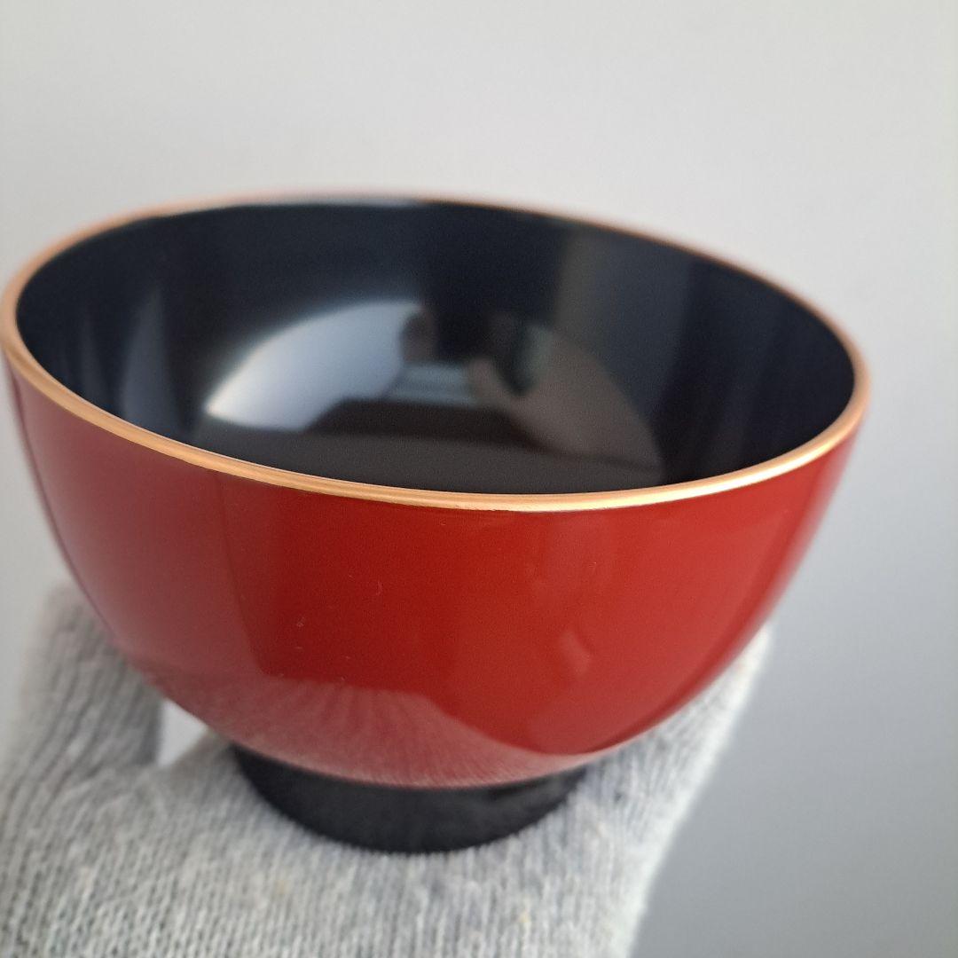 【輪島塗　金淵　合鹿椀×1客】布着本堅地　路幸作　未使用　在庫あり
