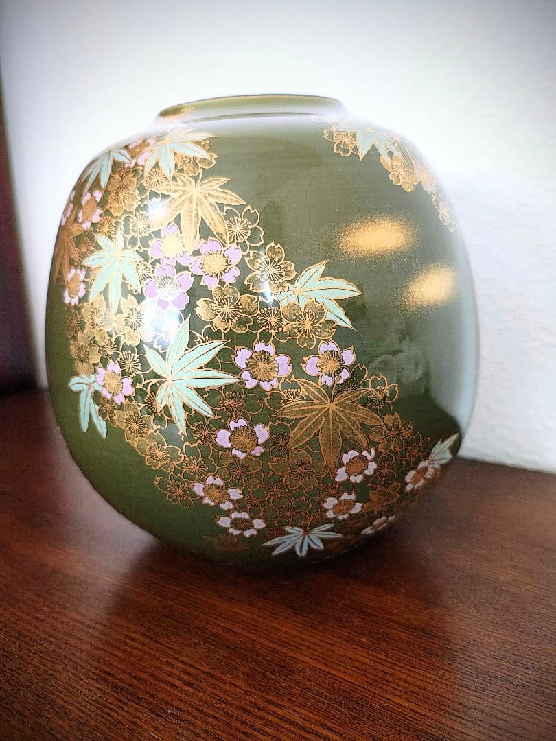 【セール】九谷焼　花瓶　花器　壺　桜模様　花柄