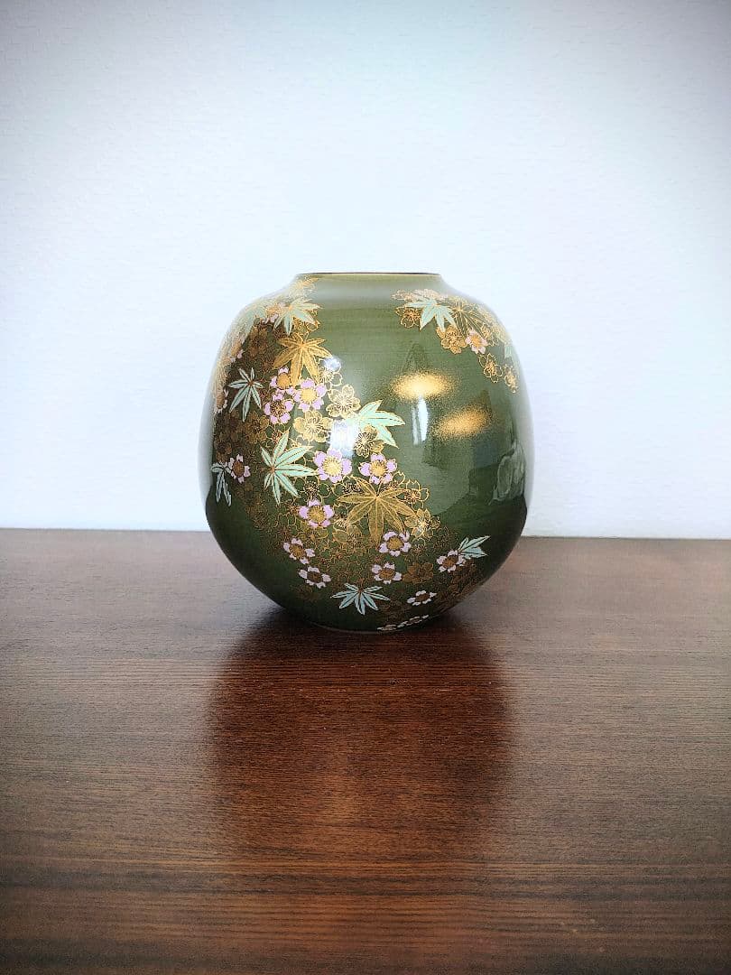 【セール】九谷焼　花瓶　花器　壺　桜模様　花柄