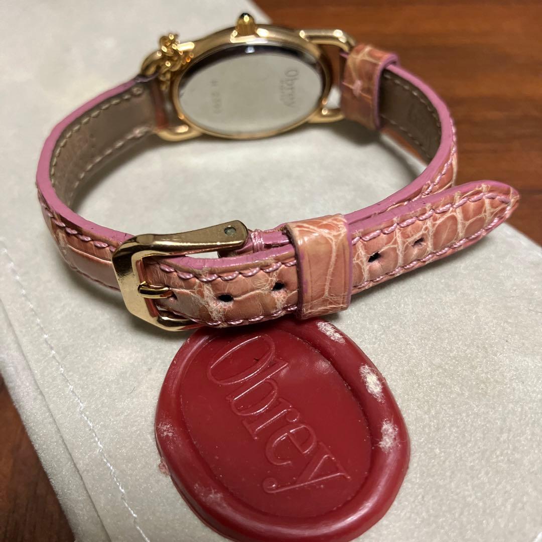 稼動中！Obray腕時計 チャーム付 ヴェルメイユ アラビア文字 シルバー 純正