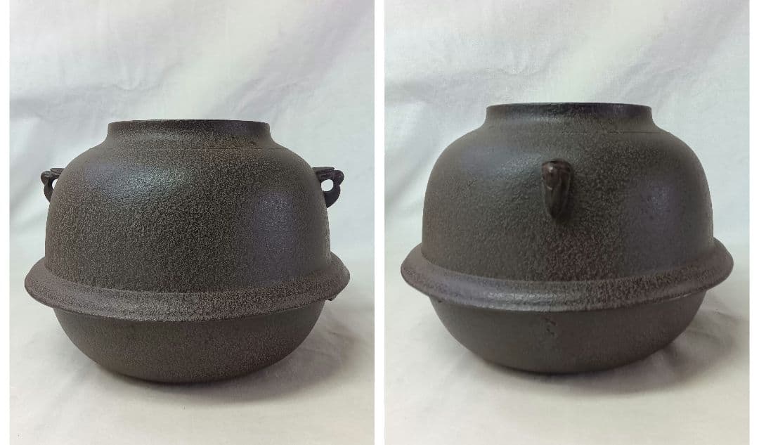 人間国宝 釜師 高橋敬典 風炉師 金谷浄雲　唐銅朝鮮風炉　茶道具　骨董　供箱