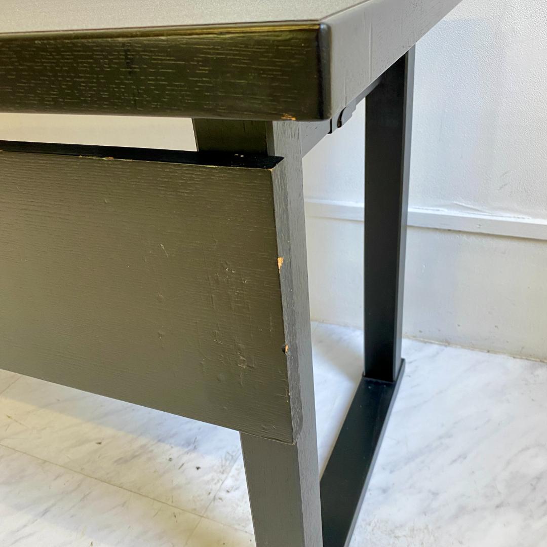 千翔 龍門堂 長テーブル 黒の木製テーブル2台セット 折りたたみ 和室