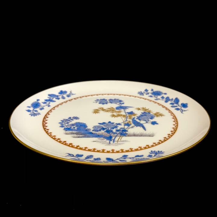 Meisseマイセン/極稀少1級品 化粧箱付「青い鳥と金の竹」28cm飾り皿