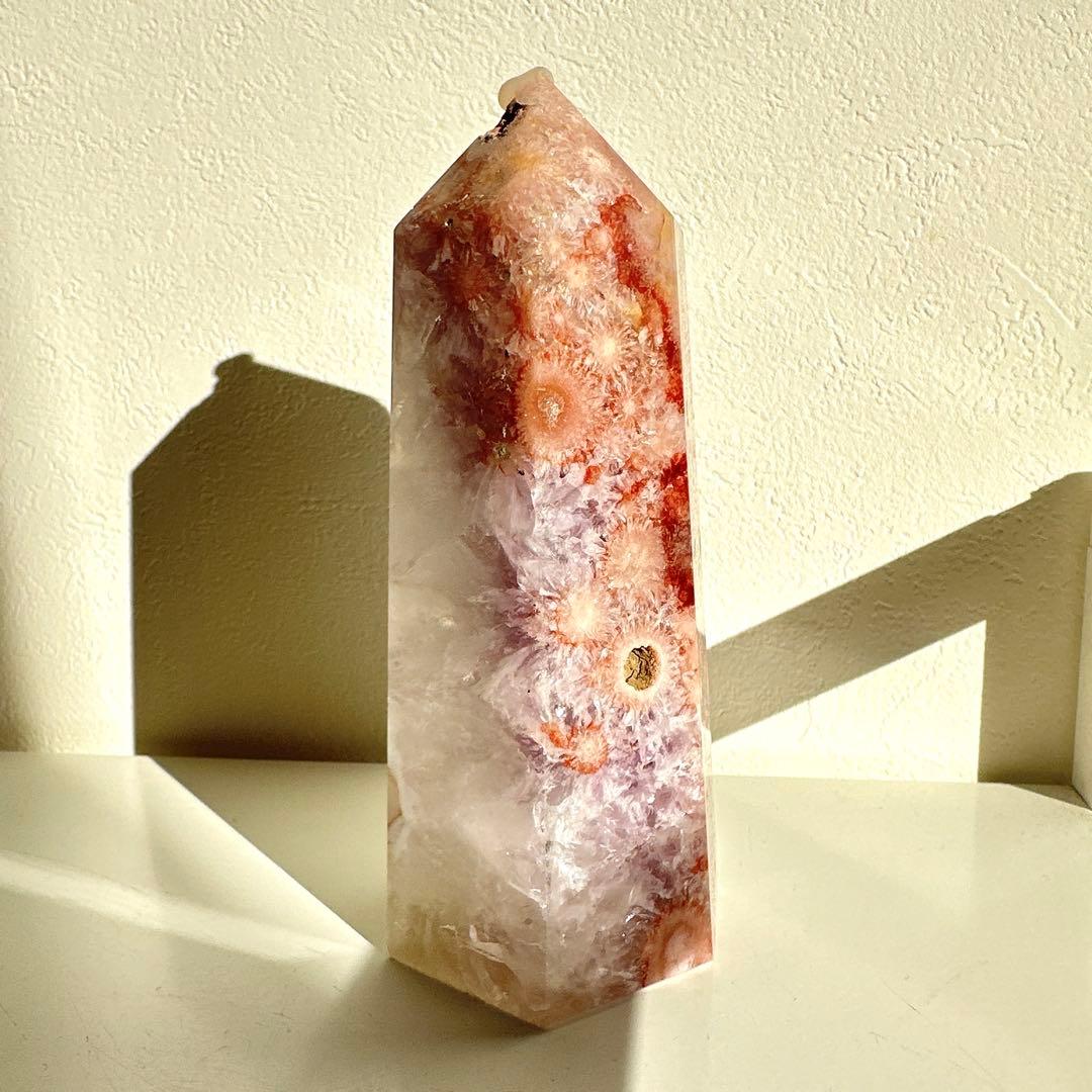 ピンクアメジスト　結晶共生ポイント　タワー　天然石